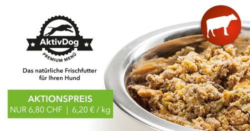 Aktionspreis Rind bei AktivDog – schweizer Hundefutter