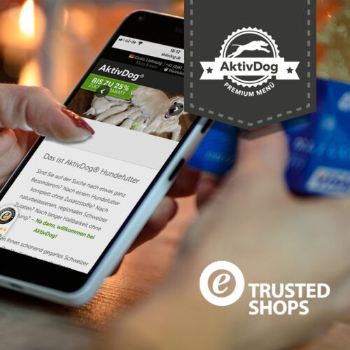 Wir sind Trusted Shops Partner. Damit Sie sich immer auf AktivDog Schweizer Hundefuter verlassen können.