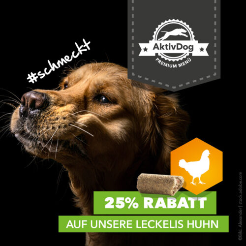 Den ganzen März 2023 AktivDog Belohnungsleckerlis Huhn 25% Rabatt, 25% günstiger, 25% reduziert